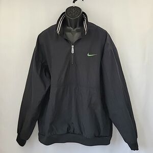 Nike Vintage Nylon 1/4 Zip Pullover Black Size XXL